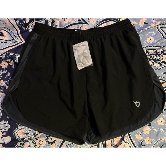 NEW Baleaf Men's Black/Grey Lined Quick Dry Running Activewear Shorts, Medium - Picture 1 of 5
